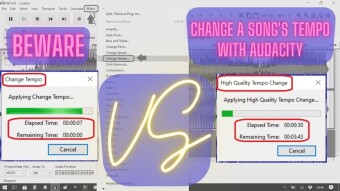 Beware! Audio Editing Pitfall/Bug: Don't Waste Your Time With "High Quality Stretching" When Increasing the Speed/Tempo of a Song with the Free Software Audacity