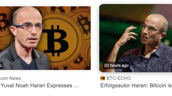Yuval Harari comments about Bitcoin
