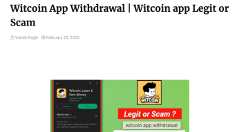 Witcoin - a new Learn 2 Earn coin