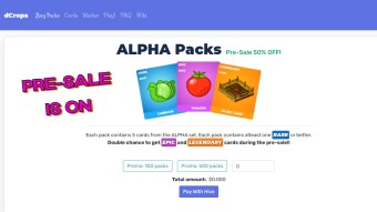 dCrop Alpha Packs Pre-sale is ON