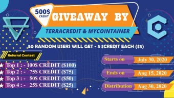 💰 500 $CREDIT GIVEAWAY by MyCointainer (6 days left)