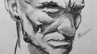 Charcoal portrait of a man -