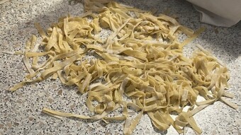 Homemade Spelt Noodles with Carbonara Sauce