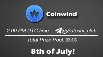 Join the AMA of Satoshi Club x Coinwind. Rewards: 500 USDT, July 8th.