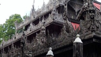 Myanmar - Shwenandaw Kyaung Monastery - the most important of the historical buildings of Mandalay