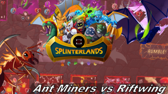 A splinterlands battle between 2 Scavengers, Ant Miners against Riftwing
