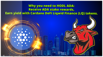 Why you need to HODL ADA: receive ADA stake rewards, earn yield with Cardano DeFi Liqwid Finance (LQ) tokens.