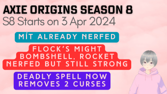 Further Balance Changes in Axie Infinity: Origins as Season 8 sets to start