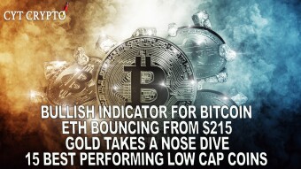 BULLISH FOR BTC? - ETH BOUNCING FROM $215 - GOLD TAKES A NOSEDIVE - 15 BEST PERFORMING LOW CAP ALTS