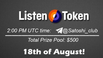 Join the AMA of Satoshi Club x Listen token. Rewards: 500 USDT, August 18th.