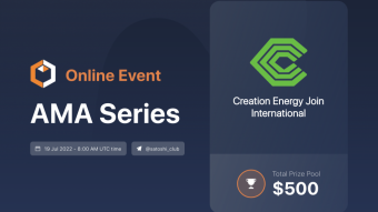 Creation Energy Join International x Satoshi Club AMA Recap from the 19th of July