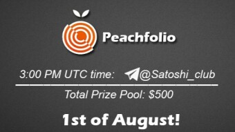 Join the AMA of Satoshi Club x PeachFolio. Rewards: 500 USDT, August 1st.