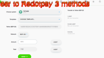 Payeer to Redotpay 3 methods