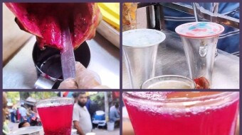 Dragon fruit juice.