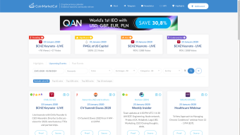 Crypto sites You should know - CoinMarketCal (Cryptocurrency Calendar)