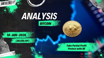 BTC: Take Partial Profit and Protect with BE... (Jan 18, 2026)