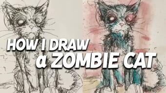 How I draw a Zombie Cat