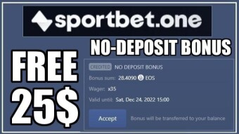 Sportbet.one Free 25$ No Deposit Bonus!