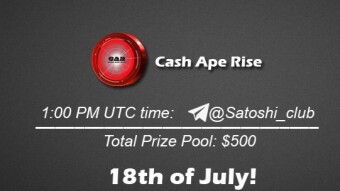 Join the AMA of Satoshi Club x Cash Ape Rise. Rewards: 500 USDT, July 18th.