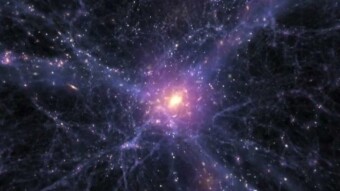Giant black holes on a collision course