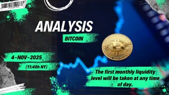 BTC: Daily Analysis (4/Nov/2025) ... *The first monthly liquidity level will be taken at any time of day.