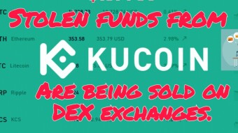 Stolen funds from Kucoin are being sold on DEX exchanges.