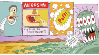 Nerdson and the teleportation pill (a comic that died on the second page)
