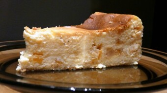 Homemade cheesecake with orange peel