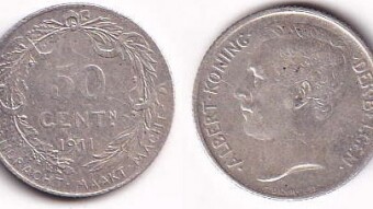 Belgium 50 centimes, 1911