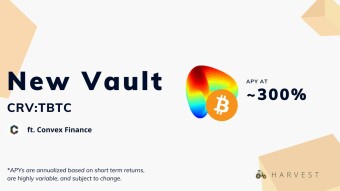 Harvest Finance: New Trustless BTC Farm Addition Yielding over 300% APY!