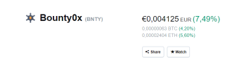 Bounty rises more then 7% in price