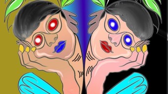 Devil girl abstract -art"