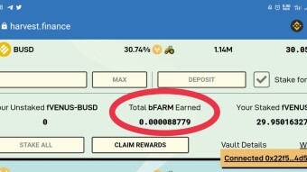 #BinanceFARMer: I Farmed At Venus Using Harvest Finance For 37.48% APY!