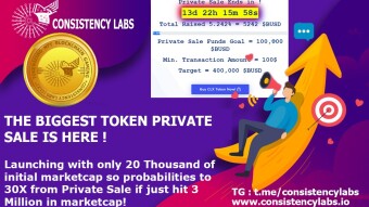 We are seeing big potential investors participating in Consistency Labs private sale by understanding the value of the project and appreciating tokenomics. 5.4% of private sale tokens sold out.