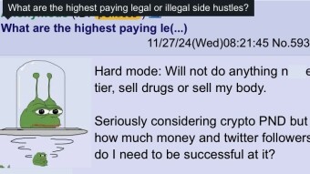 Highest Paying Legal AND Illegal Side Hustles | 4chan greentext