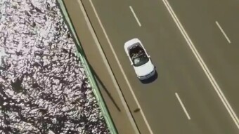 Drone video from car