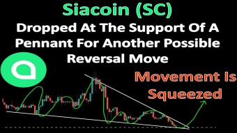 Siacoin (SC) Dropped At The Support Of A Pennant For Another Possible Reversal Move