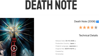 Death Note: available in netflix and primevideo!