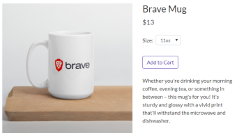 Let's check out the Brave Browser store