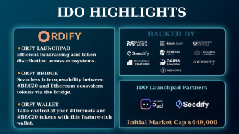 Ordify Potential Airdrop & IDO on Seedify and ChainGpt.