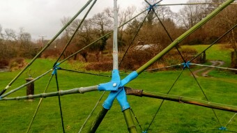 Recycle plastics and re-purposes waste - Bamboo Geodesic Dome