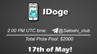 Join the AMA of Satoshi Club x iDoge. Rewards: 2000 USDT, May 17th.
