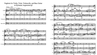Fughetta for Violin, Viola, Violoncello, and Bass Guitar in F♯ Ionian [Philip Daniel; 2017]