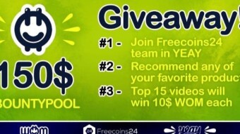 YEAY x Freecoins24 Bounty