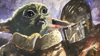 My Watercolour Painting Timelapse of Baby Yoda and The Mandalorian