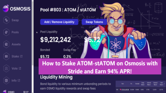 How to Stake Atom-stAtom on Osmosis with Stride and Earn 94% APR