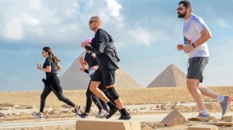 Walking along the Giza Plateau - "Pyramids Half Marathon"