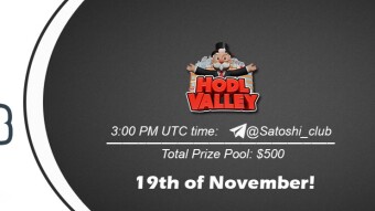 Join the AMA of Satoshi Club x HODL Valley. Rewards: 500 USDT, November 19th.