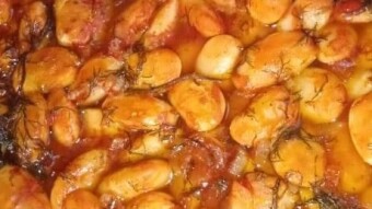 Foodbook #1020 giant beans at tomato sauce