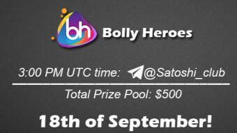 Join the AMA of Satoshi Club x Bolly Heroes. Rewards: 500 USDT, September 18th.